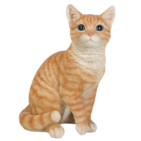 Animal Collection Life Size Orange Tabby Cat Figurine Statue 12 Inches