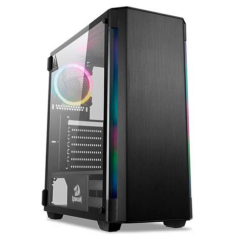 Gabinete Gamer Redragon Nosecone Mid Tower Rgb Lateral Em Vidro