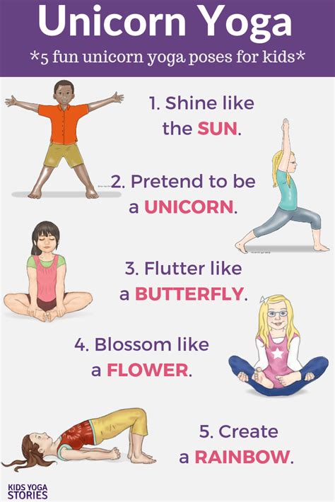 Unicorn Yoga Books And Yoga Poses For Kids Printable Poster Kids
