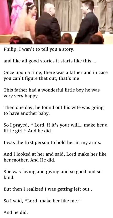 These speeches can inspire you to put together your own personal speech that everyone at the wedding will love. Bride's Father Gives Best Wedding Speech Ever For Son-In-Law