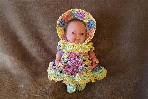 Clothes For 5 Inch Mini Baby Doll Berenguer Multi Rainbow Mint Green