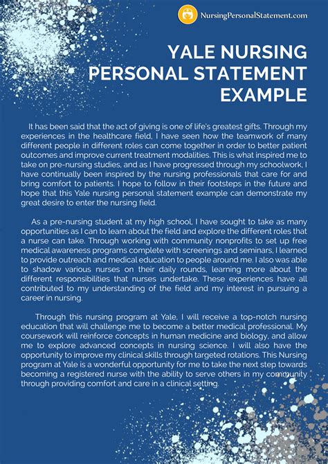 Yale Nursing Personal Statement Example