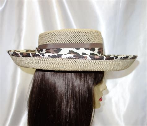 Vintage Structured Straw Hat With Upturned Brim By Sonni San From