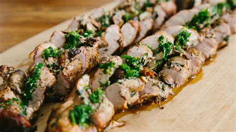 Smithfield® golden rotisserie marinated fresh pork tenderloin, small red potatoes, garlic, parmesan, fresh sage and rosemary along with a bit of olive grab a large section of foil and spray it with cooking spray. Berkot's Super Foods - Recipe: Stuffed Pork Tenderloin