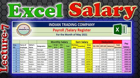 Excel Templates Salary Register Format In Excel Free Download Images