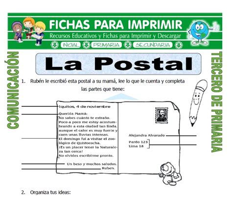 La Postal Para Tercero De Primaria Fichas Para Imprimir