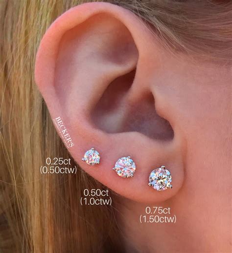 Diamond Earring Size Chart On Ear