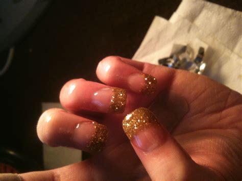Gold Glitter Acrylic Nails Prom Nails Nails Acrylic Nails