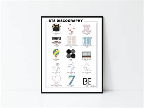 Bts Album Discography Digital Print Etsy