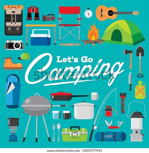 Lets Go Camping Outdoor Stock Vector Royalty Free 1409277443