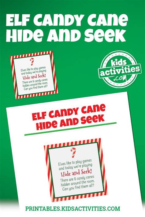 Elf On The Shelf Candy Cane Hide And Seek Kids Activities Blog