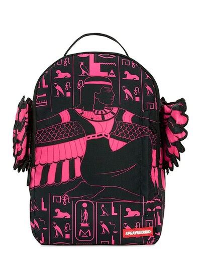 Sprayground Pink Goddess Printed Backpack With Wings In Multicolor