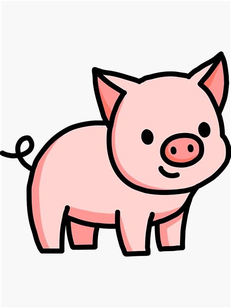 Pig Sticker For Sale By Littlemandyart Pig Drawing Pig Cartoon