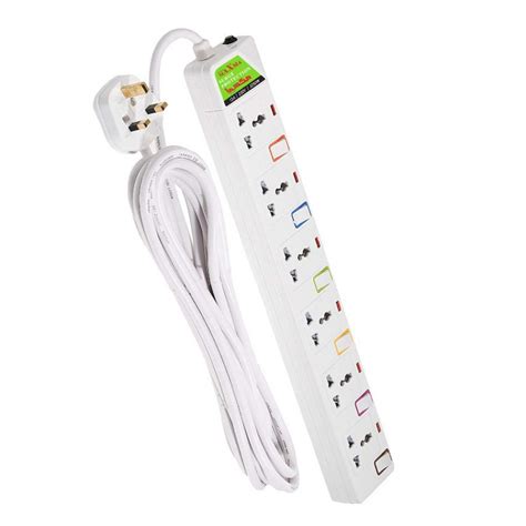 Universal Extension Cord 6 Socket 5 Meter Power Strip Wire Power