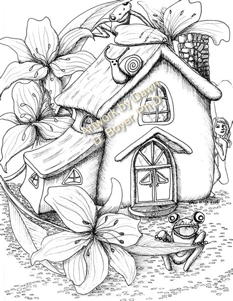 Fairy Houses And Fairy Doors Vol 3 And 4 Individual Coloring Etsy