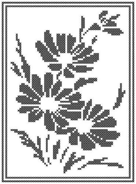 Images used here show finished work in virtual stitches. Daisy Silhouette Cross Stitch Pattern silhouettes