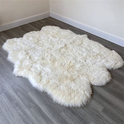 Natural White Sexto Sheepskin Rug 190x155cm Extra Thick Large Natural