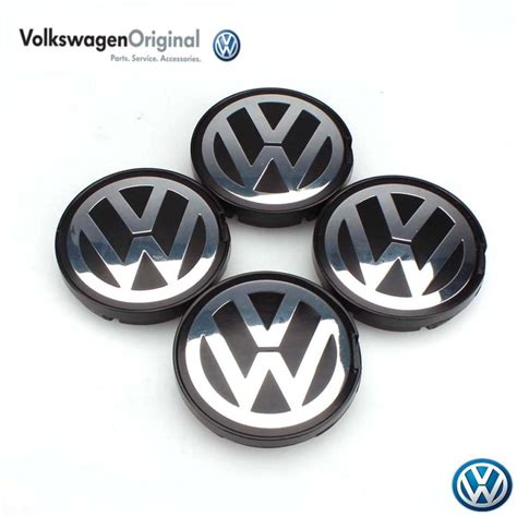 Original VW Parts Wheel Hub Center Caps Set Rim For Volkswagen Polo Bora