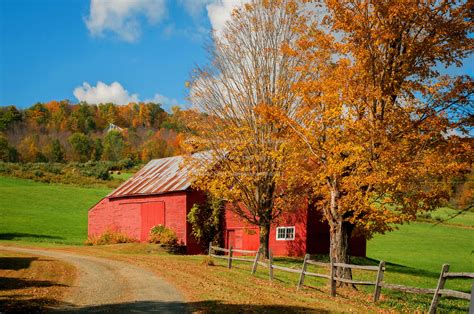 Autumn Red Barn Wallpapers Wallpaper Cave