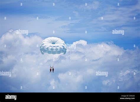 Parachuting In The Sky Stock Photo Alamy