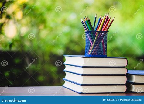Studying Books And Learning Materials Stock Image Image Of