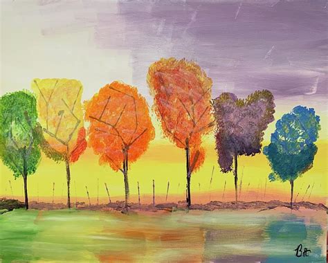 Rainbow Trees Painting By Bayley Harbeson Fine Art America