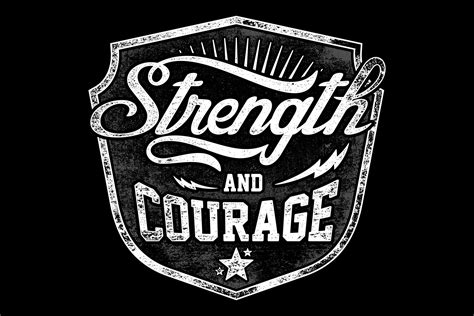 Strength And Courage Typography Design 156989 Illustrations