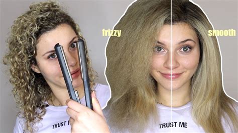 How To Straighten Curly Hair Without Frizz Youtube