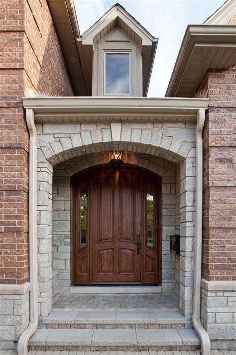 Front Entry Door Custom Single With 2 Sidelites Solid Wood With Walnut Finish Classic