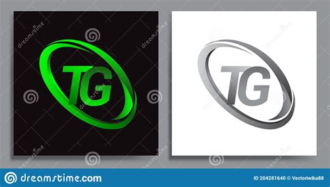 Letter Tg Logotype Design For Company Name Colored Green Swoosh And