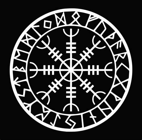 Helm Of Awe Permanent Vinyl Decal Aegishjalmr Runes Helm Of
