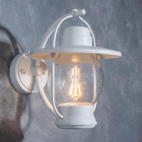 Lutec Coastal Nantucket 1 Light White Outdoor Wall Lantern Sconce