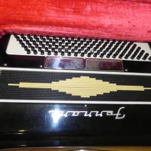 41 keys, 17(43cm) key to key, 3 registers bass: Ferrari Vintage Accordion w/ Pickup and Case 1960's | Reverb