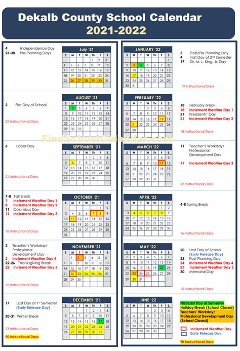 Dekalb County School Calendar 2021 22 Holidays And Break Schedule