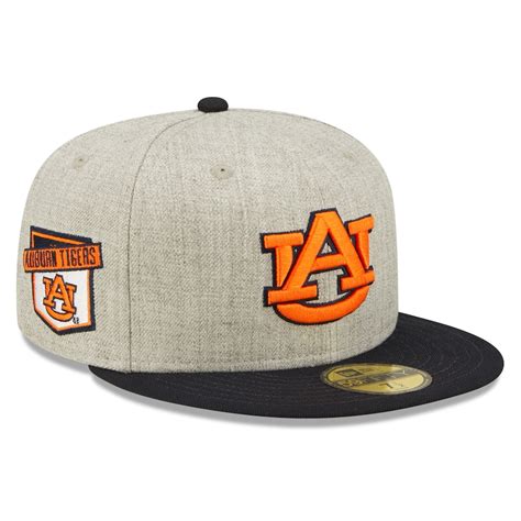 Mens New Era Heather Graynavy Auburn Tigers Patch 59fifty Fitted Hat