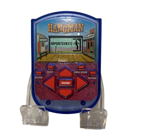 1995 Electronic Hand Held Hangman Game Milton Bradley In Blue Etsy