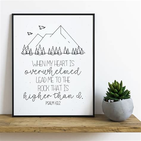 Psalm 612 Lead Me Minimalist Mountain Scripture Pen Print Etsy