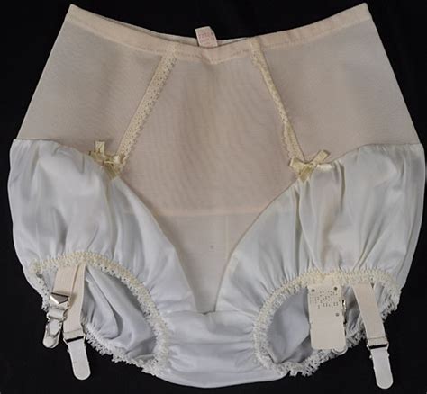 Vintage S Semi Sheer White Nylon Spandex Girdle Bubble Panties