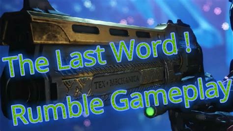Destiny 2 The Last Word Xbox One Rumble Gameplay Youtube