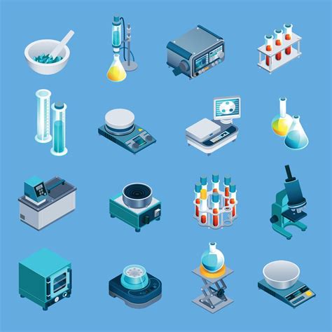 Laboratory With Isometric Style Vector Illustration Vector Art