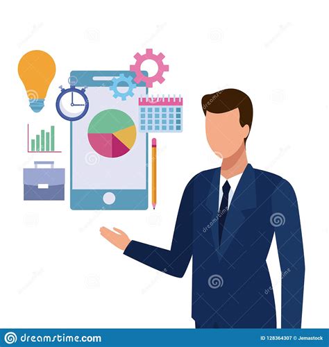 Businessman Productivity Cartoon Stock Vector Illustration Of Idea