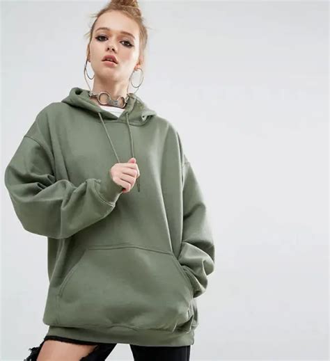 buy oversized hoodie women 2018 army green plus size hooded loose hoodies long