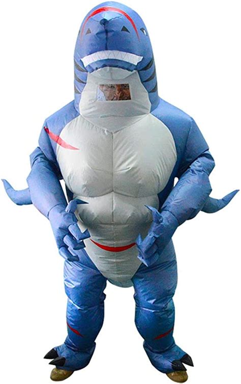 Amazon Com Inflatable Costume Shark Game Cloth Adult Funny Blow Up