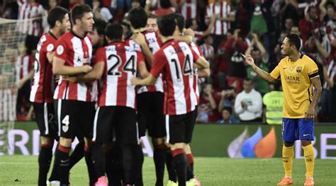 Preview and stats followed by live commentary, video highlights and match report. Athletic Bilbao stun Barcelona 4-0 in Spanish Super Cup