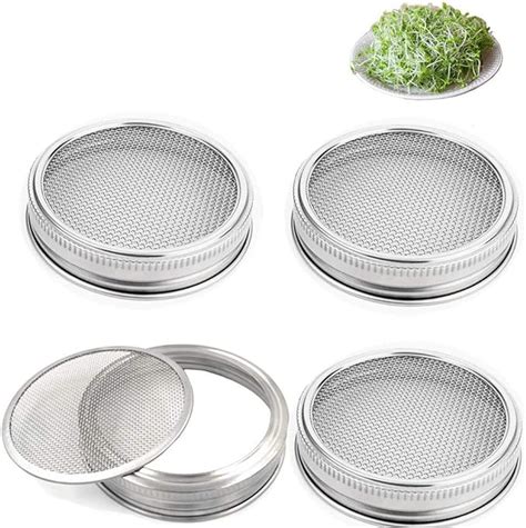 Kitchen Tools And Gadgets Sprouting Jar With Stainless Steel Screen Lid