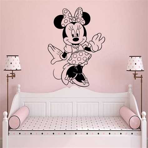 Minnie Mouse Wall Art Decal Cartoon Character Wall Sticker Girls Room