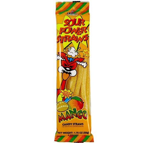 All City Candy Sour Power Mango Candy Straws 175 Oz Pack Sour