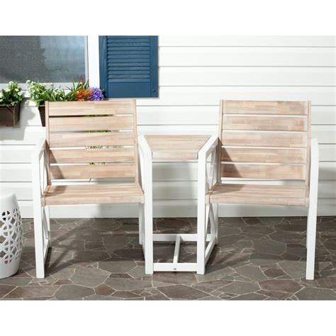 At the end of a meandering path or under a favorite tree, a comfortable bench provides a place to sit and contemplate nature, to unwind from the pressures of daily life. Safavieh Jovanna White/Oak Acacia Wood 2-Seat Patio Bench ...