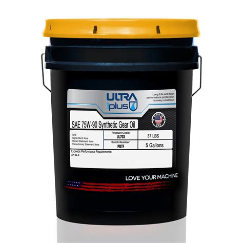 Ultra1plus Sae 75w 90 Synthetic Gear Oil Api Gl 5 5 Gallon Pail