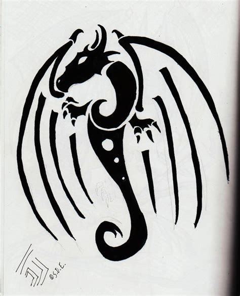 Swirl Dragon Tribal Tattoo By J Rex1463 On Deviantart